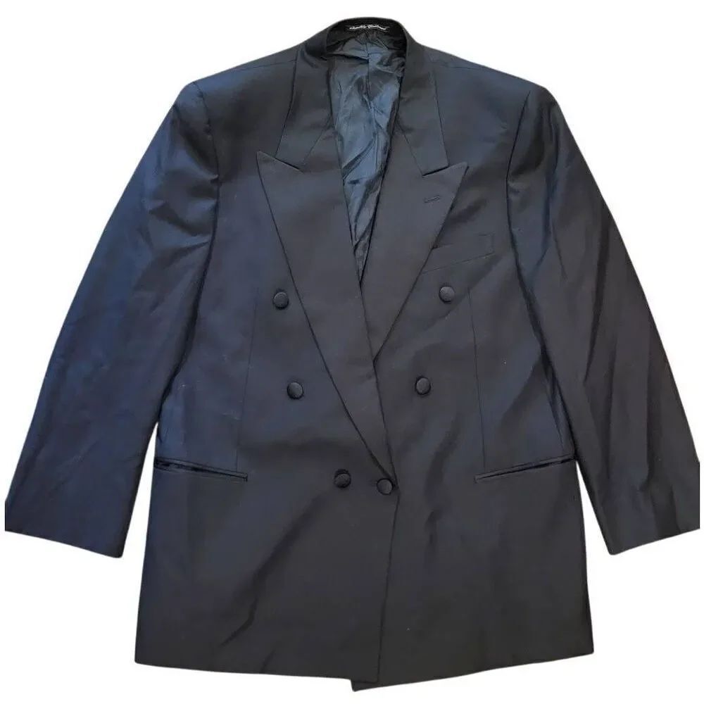 Profilo News Loro Piana Tuxedo Jacket Men's 42 Black Tasmanian Super 120s Wool
